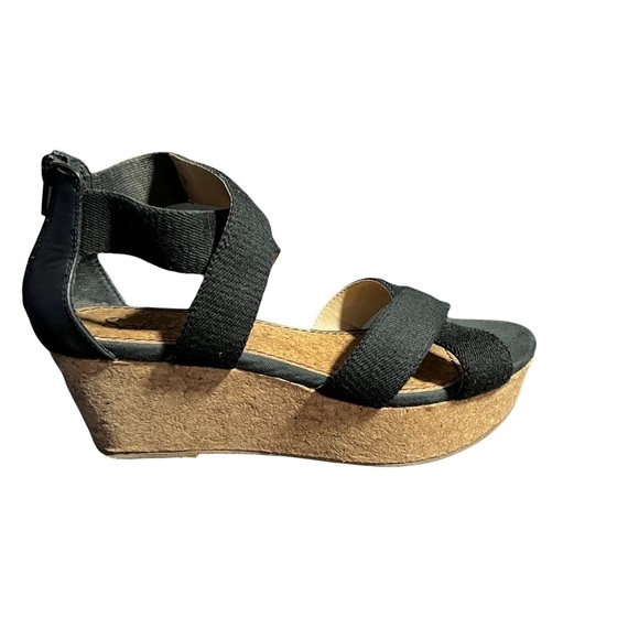 SPLENDID BLACK Wedge SANDALS SIZE 10 - Picture 3 of 10